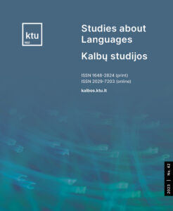 The cover of the journal "Studies about Languages" An illustrative cover image of the journal "Studies about Languages", predominantly sea blue and green in color.