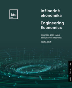 The cover of the journal "Engineering Economics' An illustrative cover image of the journal "Engineering Economics", predominantly dark green in color.