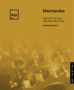 The cover of the journal "Mechanics" An illustrative cover image of the journal "Mechanics", predominantly mustard yellow in color.